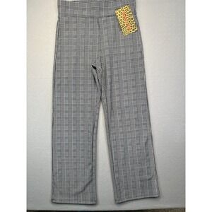 Bae City Women's 1X Plus (31x30) Pull On Dress Pants Plaid Checked Black & White